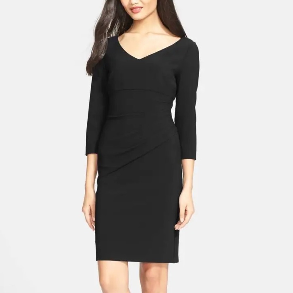 NWT Diane von Furstenberg
Bevin stretch knit, sexy, 3/4-Sleeve Black Dress, 6